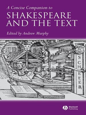 cover image of A Concise Companion to Shakespeare and the Text